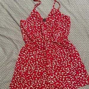 Red floral romper !